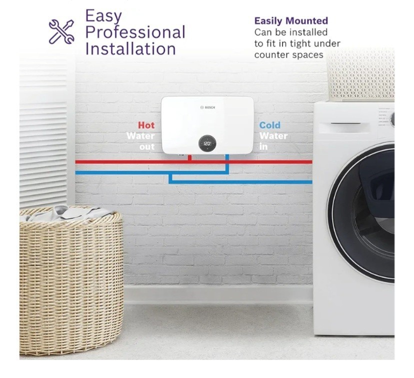 Bosch Thermotechnology Tronic 6100 Electric Tankless Water Heater, 18 kW, White