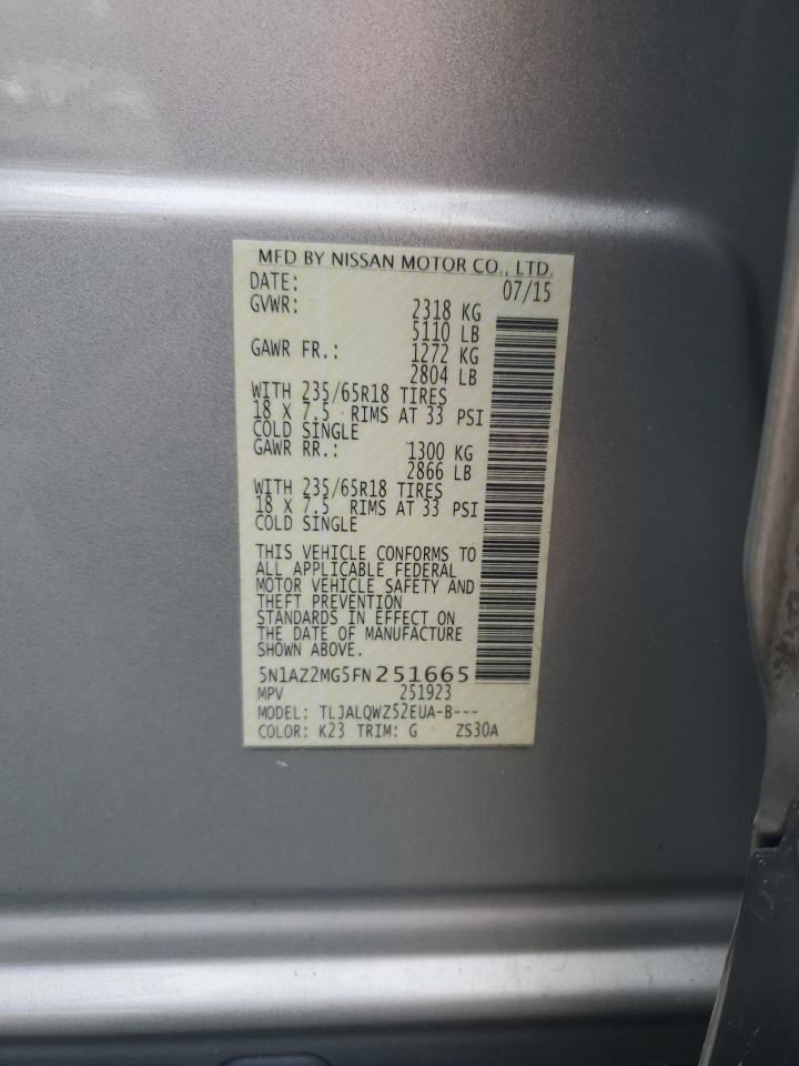 MURANO 2015 Glove Box 4893143