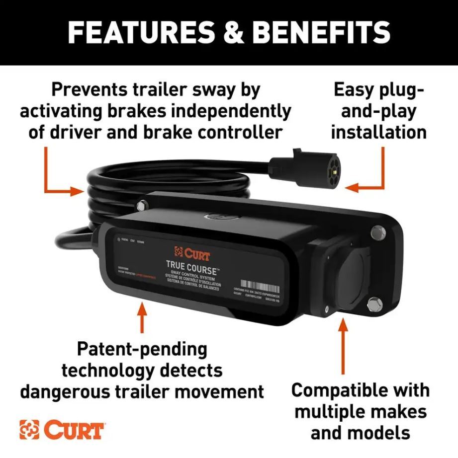 Curt 51202 Weight Distribution Hitch Sway Control Kit True Course Bluetooth