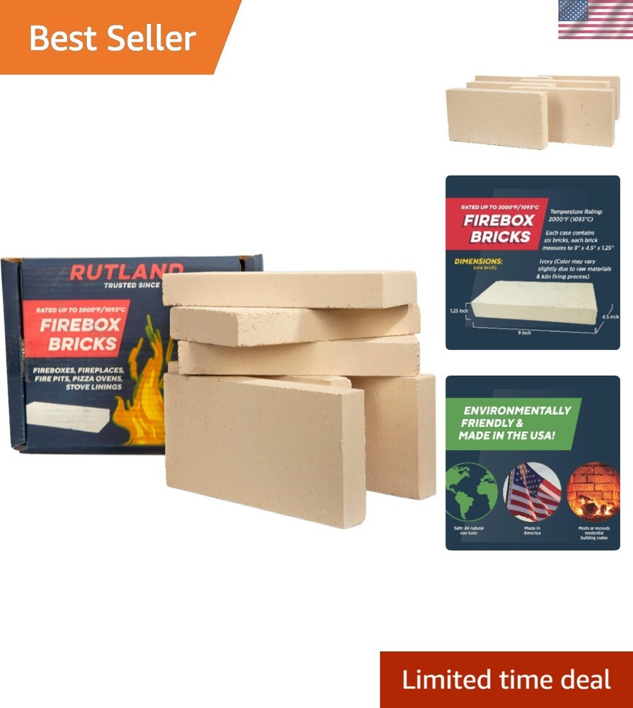 Rutland Fire Bricks, Properly Cured High Temperature FireBrick, -Made Residen...