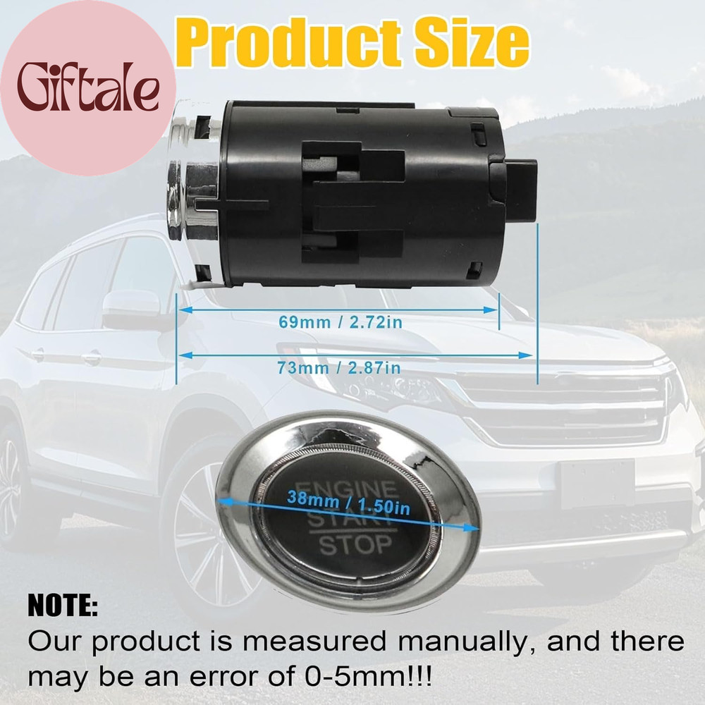 Ignition Starter Switch Engine Start Stop Button Compatible with Honda Pilot Rid