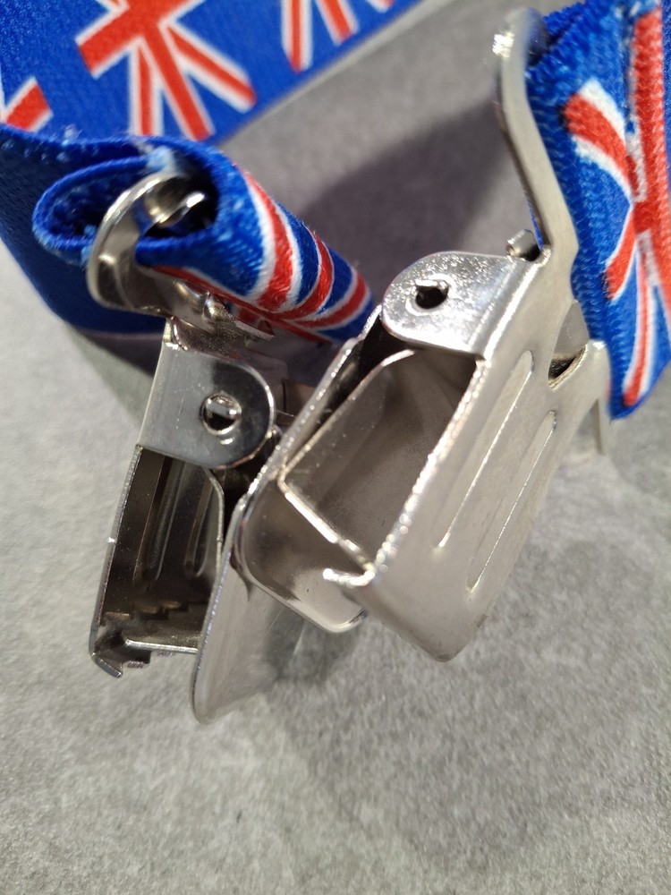 BriMarc Union Jack Elasticated Braces Leather Reinforced Cross Patch Adjustable