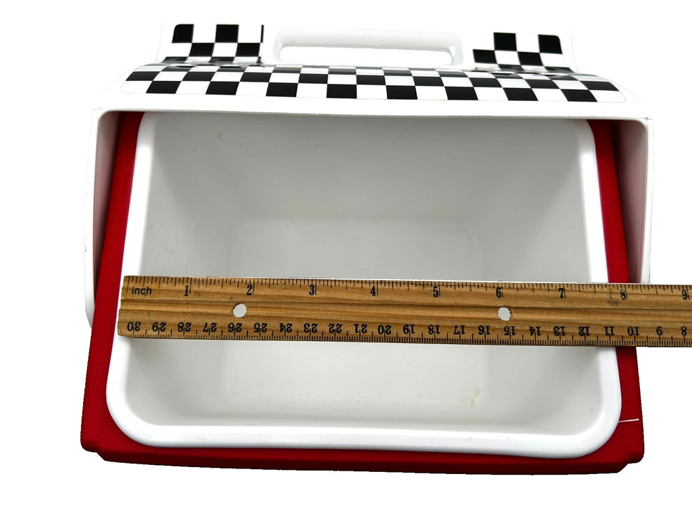 Igloo Black and White Checkered Red Cooler Side Button