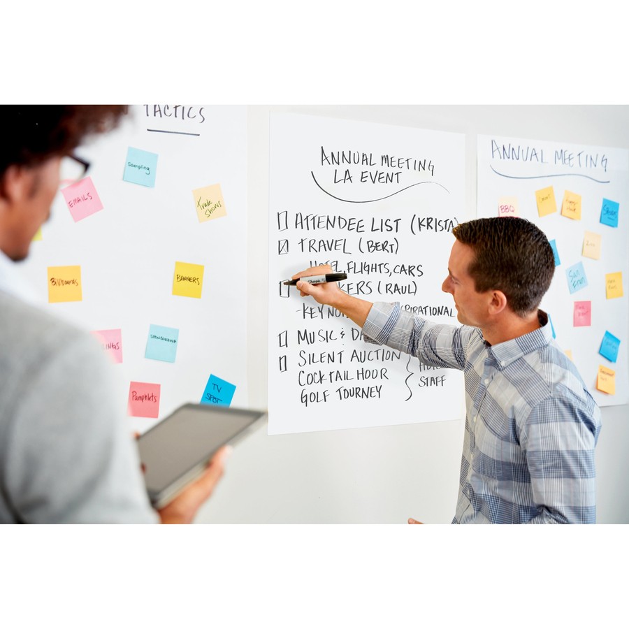 3M MMM566 Post-it Wall Pad 20 Sheets 20"x23" White 2/Pack