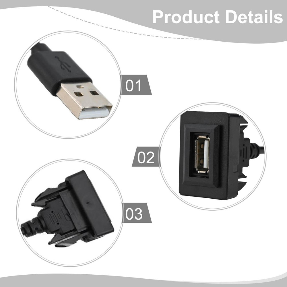 For Toyota USB Socket Cable with Minimum Cut Out Requirement Fits Models