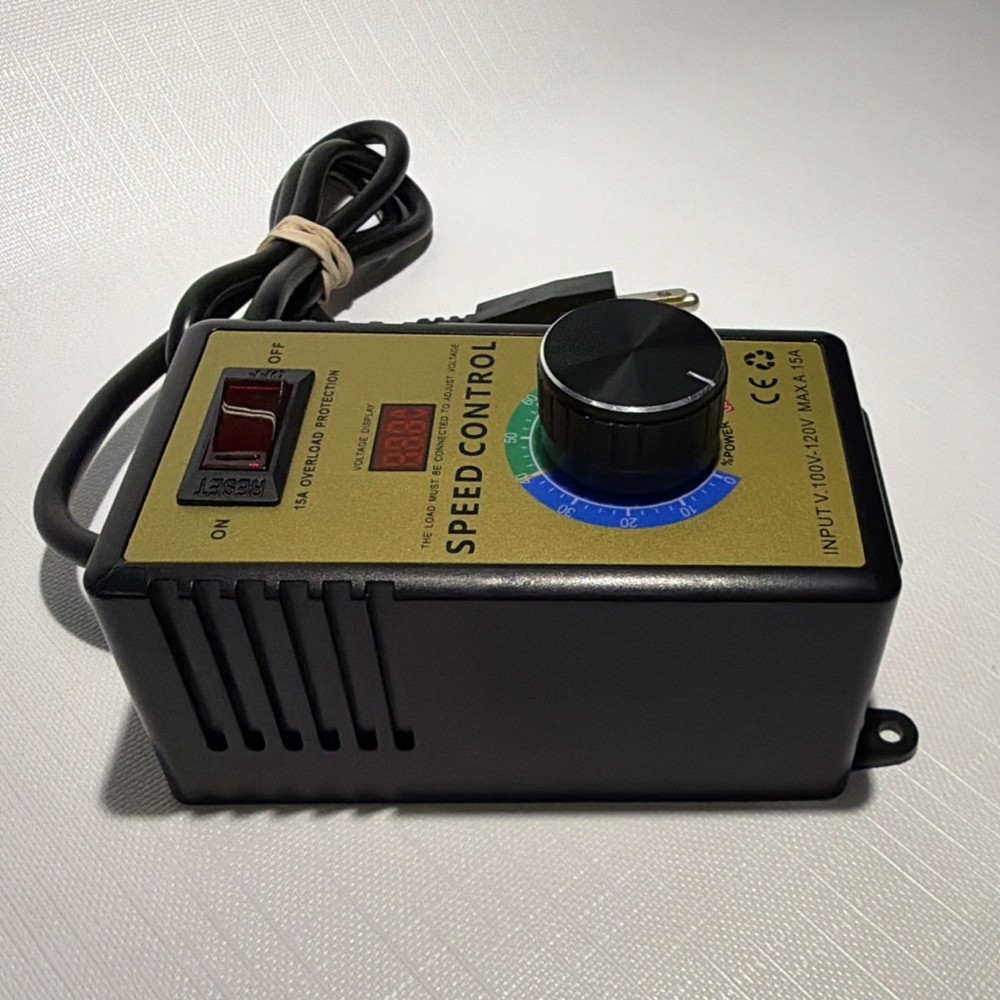 AC Motor Speed Controller- Adjustable 100V-120V & 15A Max