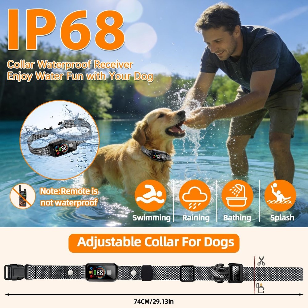 Dog Training Collar, Dog Shock Collar with Remote Control,4200FT, 4 Training ...