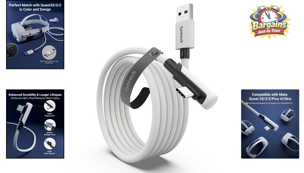10 FT Tangle-Free USB 3.0 Link Cable for Meta Quest, Oculus VR & PC Connectivity