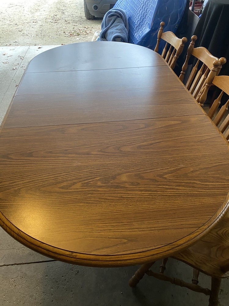 Double Pedestal Dining Room Table With 4 Chairs