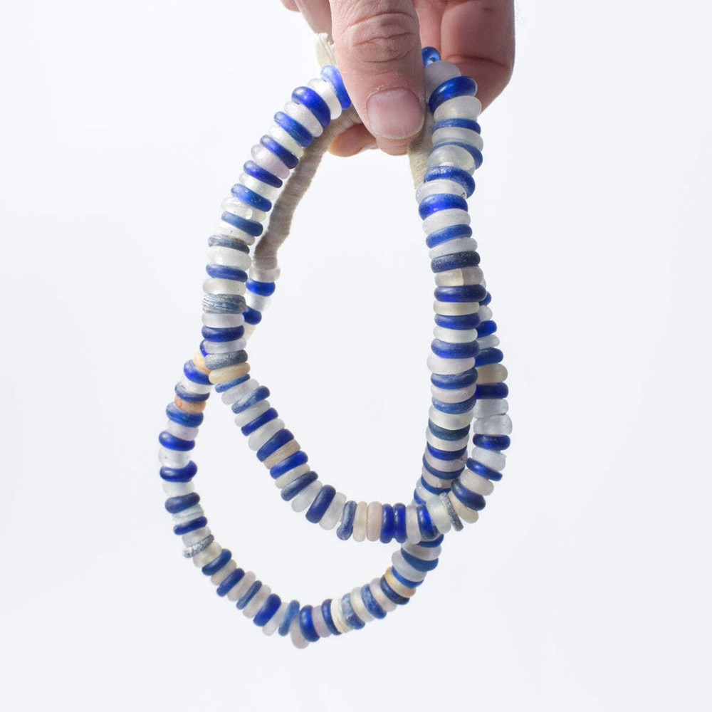 Dutch Donut Translucent and Blue Trade Beads