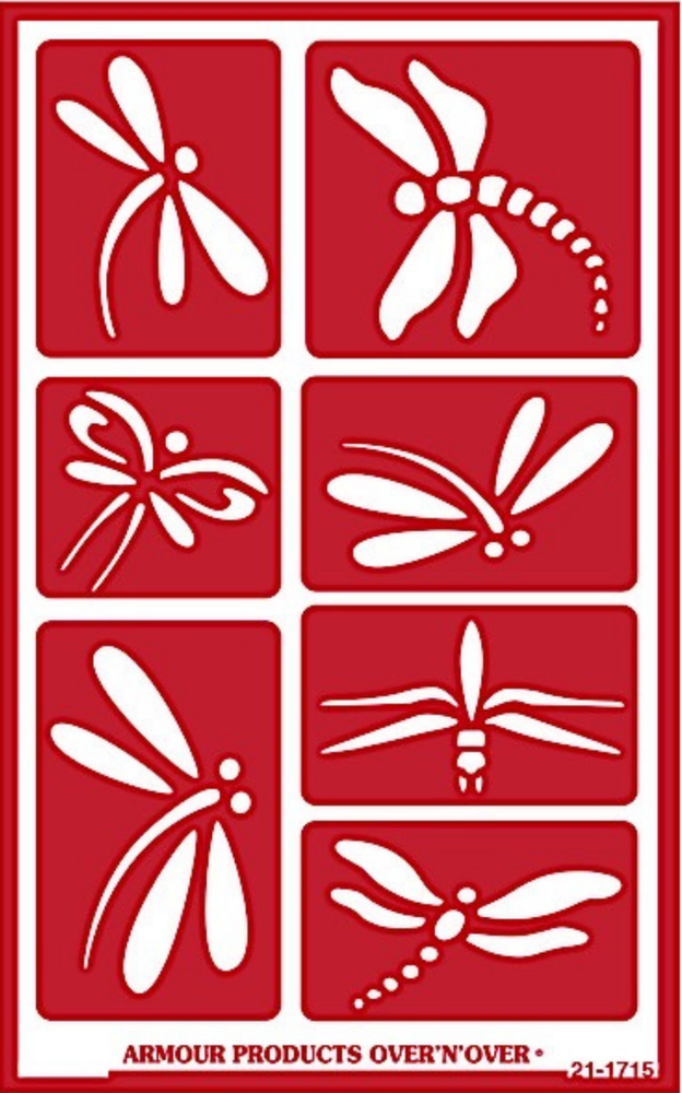 Dragonfly & Butterfly Design Pattern Glass Etching Stencils Reusable Armour Etch