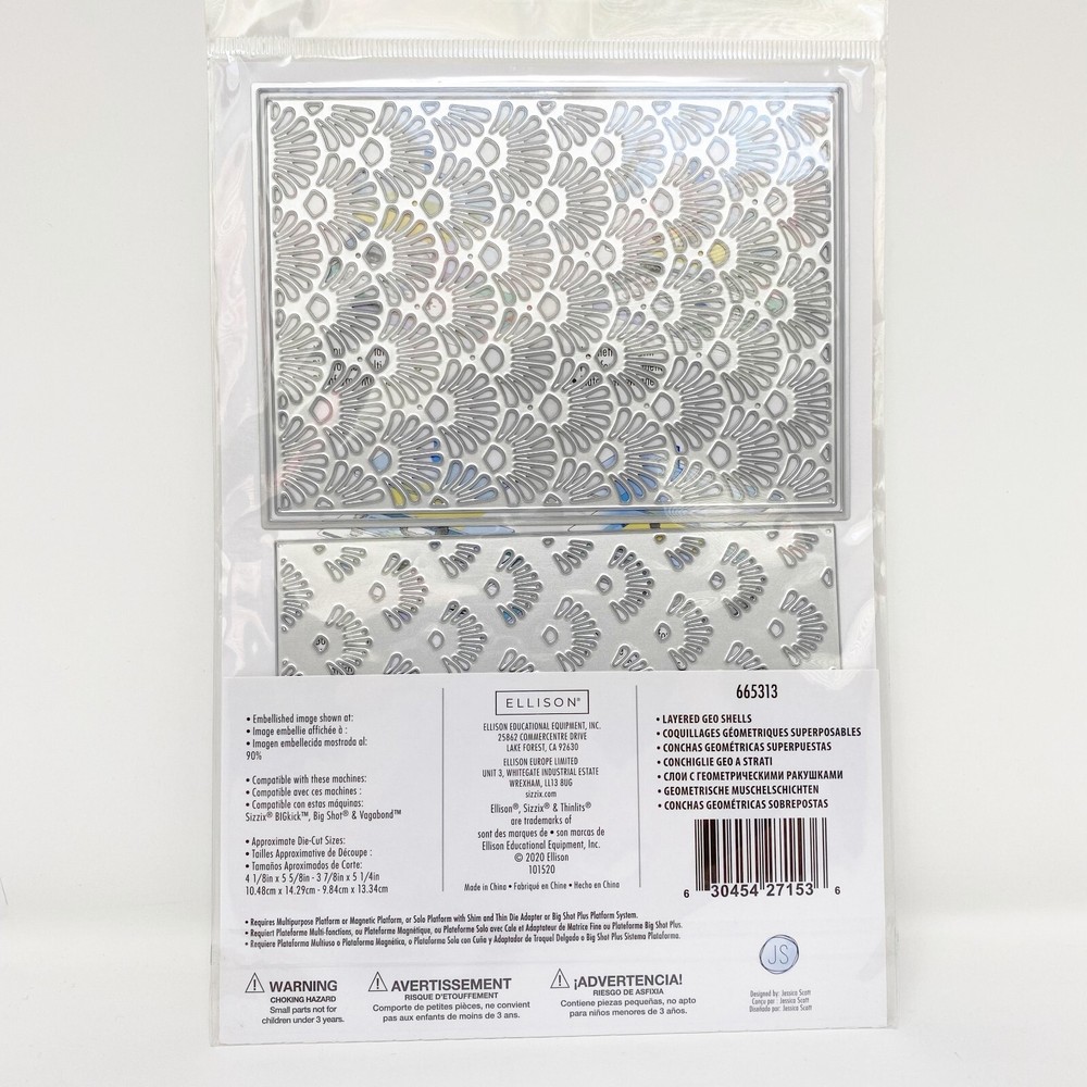 Sizzix Thinlits Layered Geo Shells Cutting Dies Paper Crafts Card Making 665313