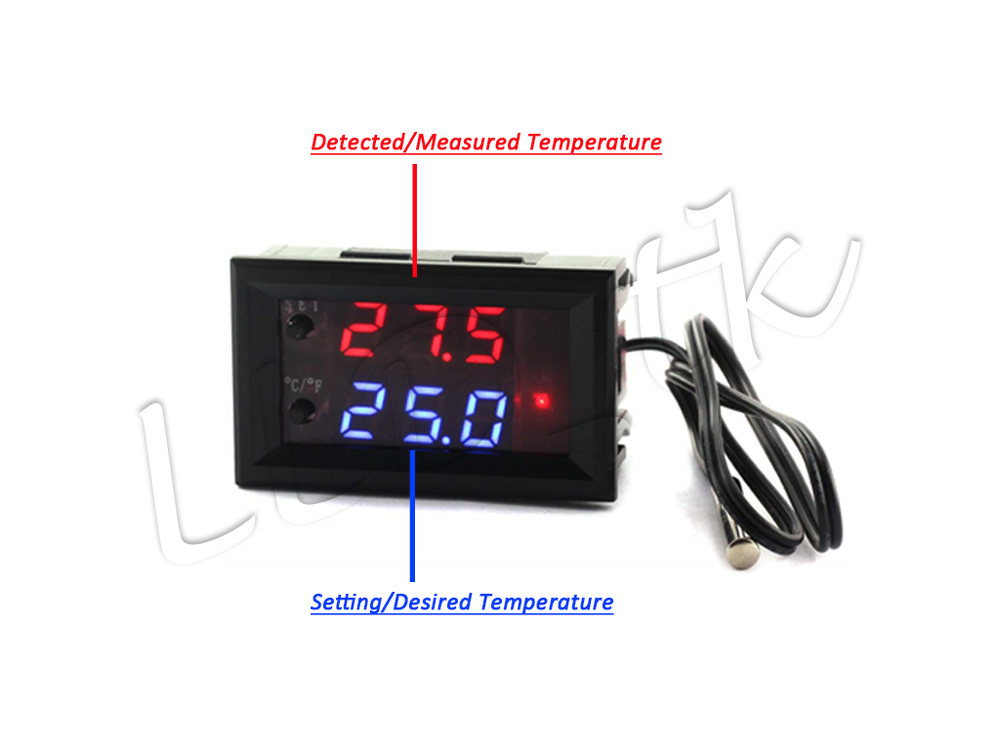 2 Pcs 12V Thermostat Controller Switch Temperature Sensor Digital Microcomputer