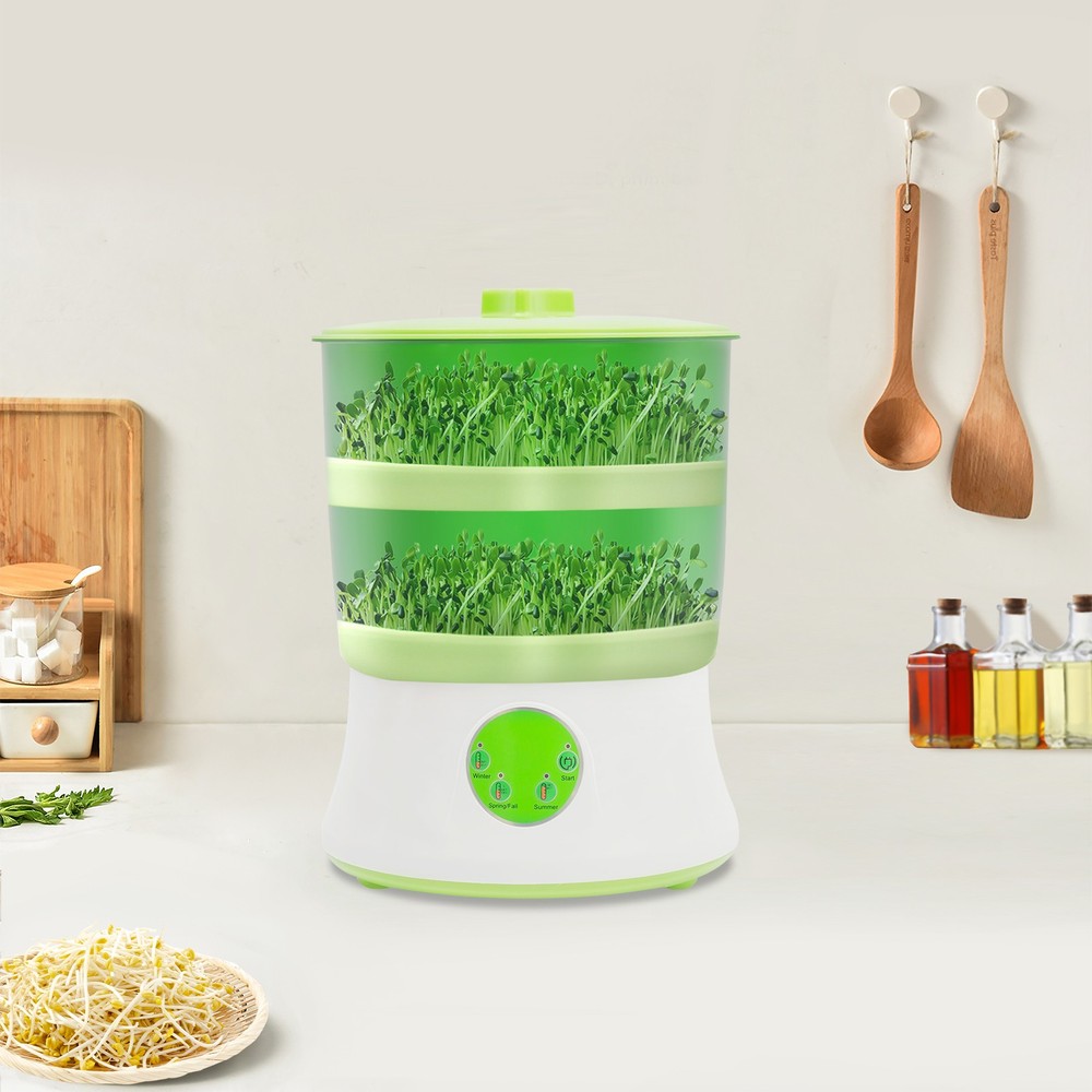 2 Layer Multifunctional Bean Sprout Maker Automatic Seed Sprouter Machine 110V