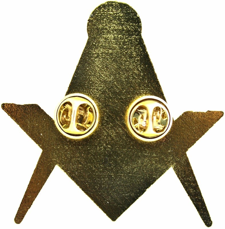 MASONIC EXTRA LARGE Compass & Square GOLDEN Lapel Pin