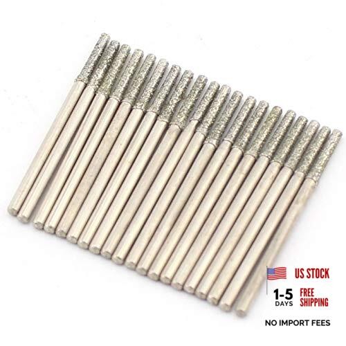 JINGLING 2mm Diamond Drill Bits Grinding Head Lapidary Tools Head Diameter 2mm