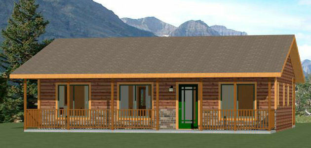 36x24 House -- 2 Bedroom 2 Bath -- 812 sq ft -- PDF Floor Plan -- Model 7A