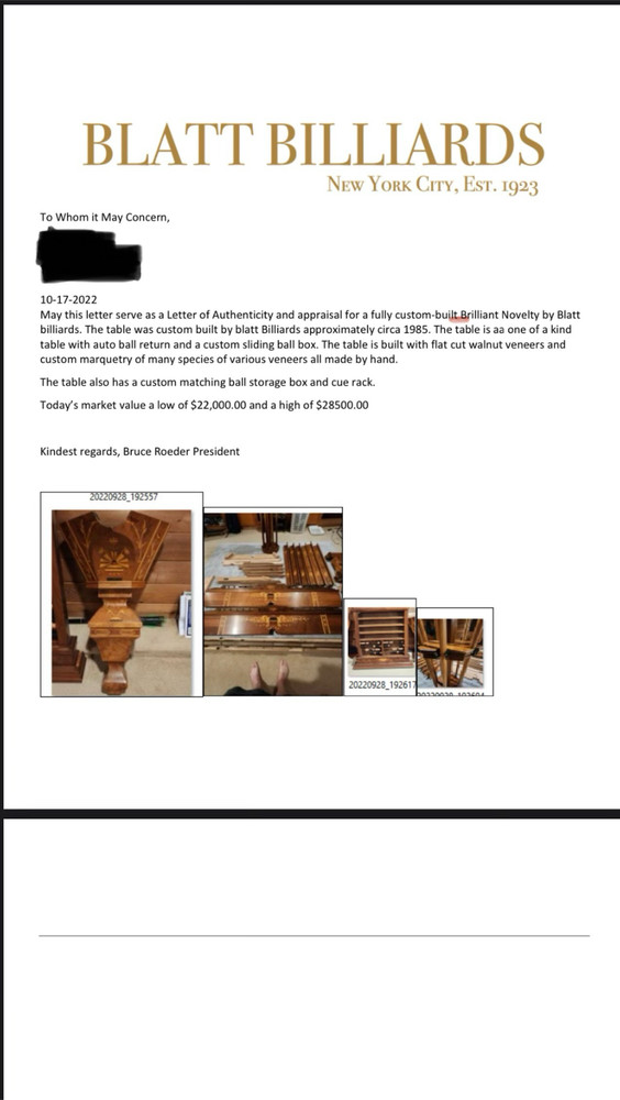 Blatt Brilliant Novelty Pool Table