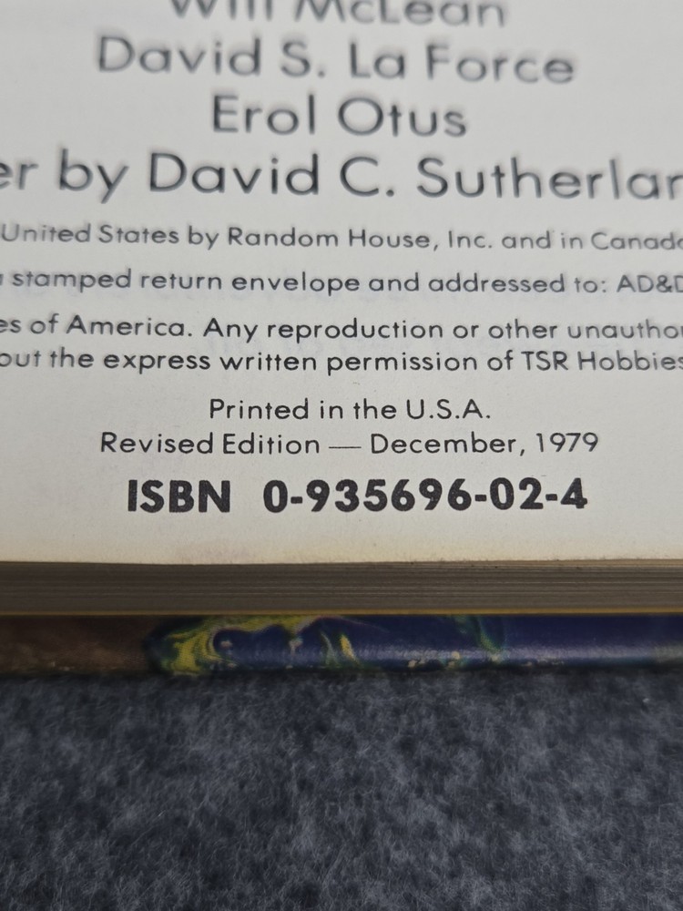 Advanced Dungeons & Dragons Dungeon Masters Guide Hardcover Revised Edition 1979