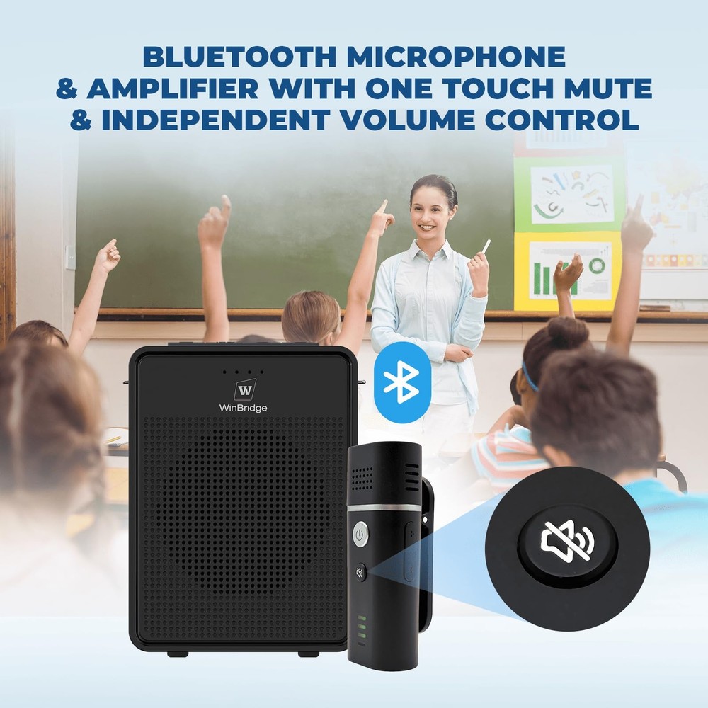 Wireless Voice Amplifier with Bluetooth Lavalier Microphone, Professional Noi...