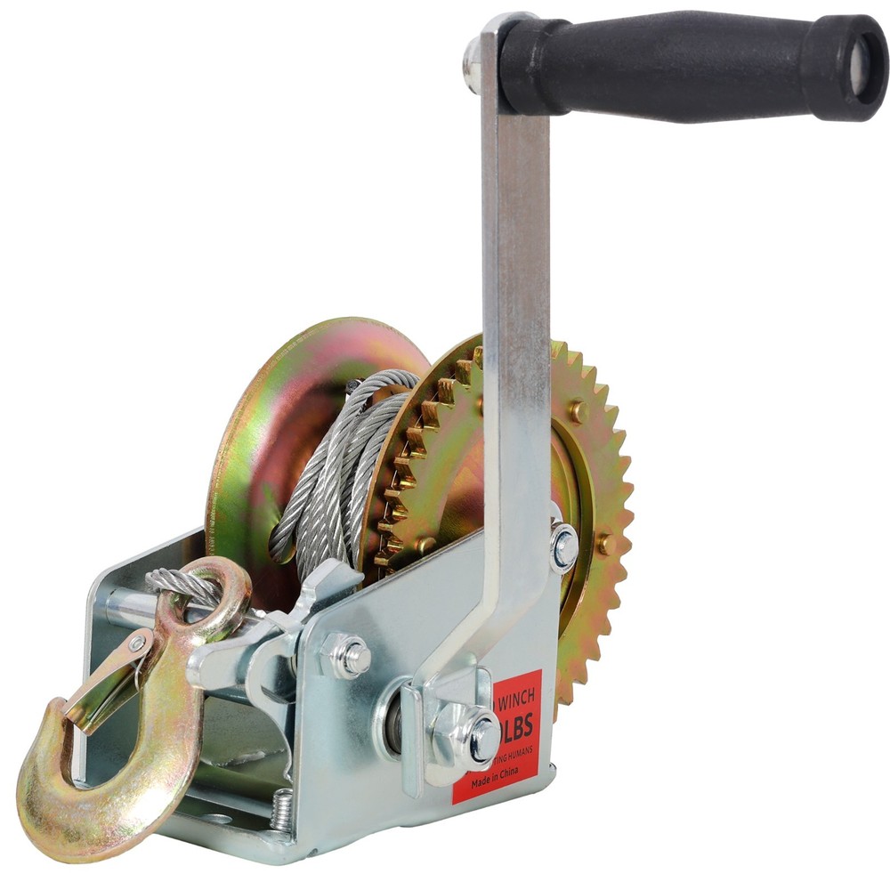 Hand Winch 1200LBS 32.8FT Cable Galvanized Two-Way Ratchet