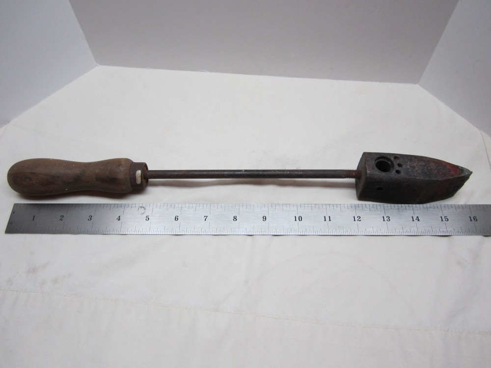 Vintage Soldering Iron Copper Head Wood Handle Blacksmith Tool