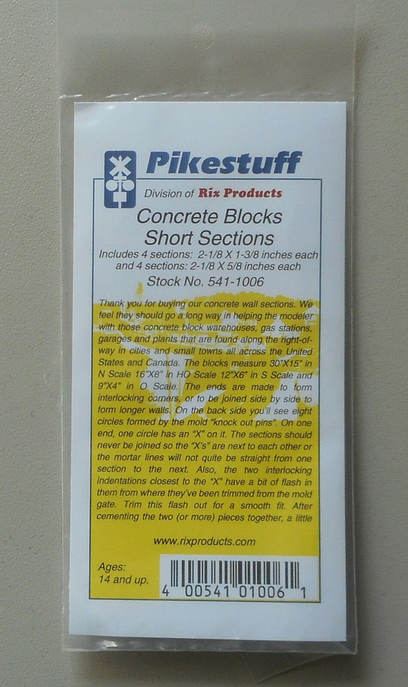 Short Sections Interlocking Concrete Block HO 1:87 SCALE LAYOUT PIKESTUFF 1006