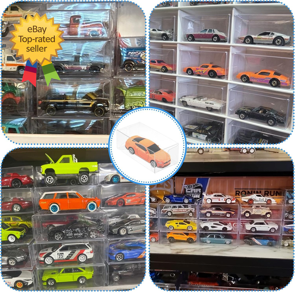 120 PCS 1/64 Display Case for Model Car Clear Display Case,Storage Display Case