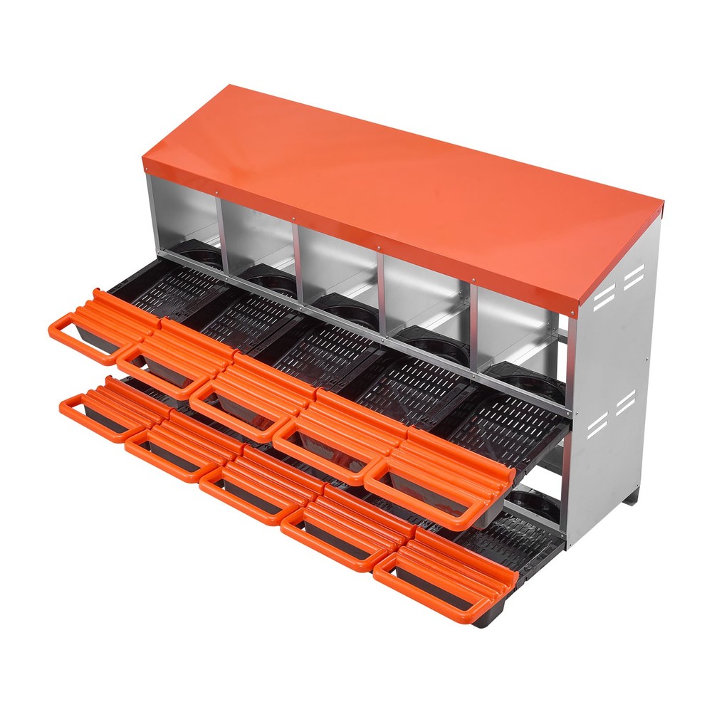 Uimoso 2-Tier Chicken Nesting Boxes with 10 Compartments for Egg Collection
