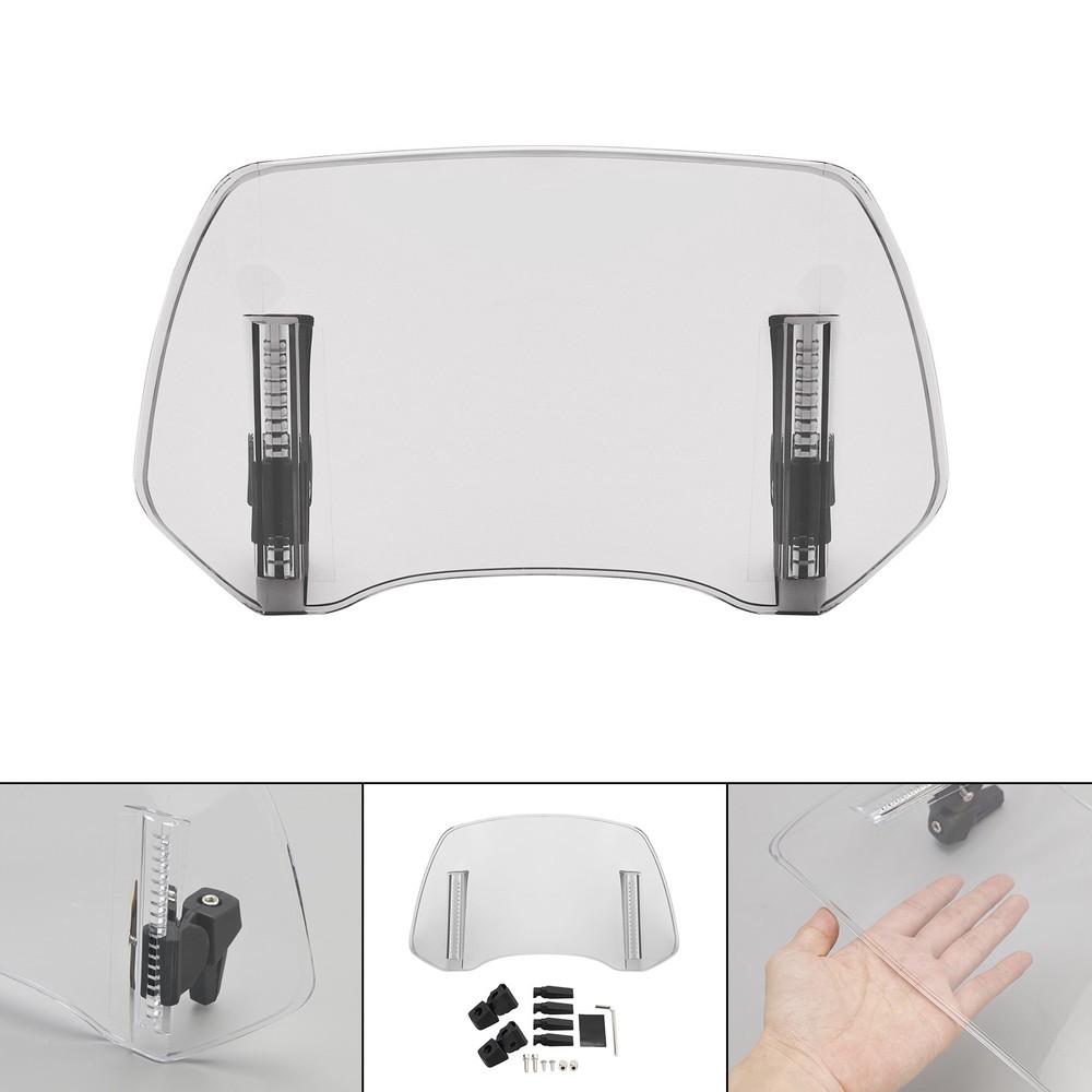 Universal Adjustable Windshield Clip On Wind Screen Deflector Extension Spoiler#