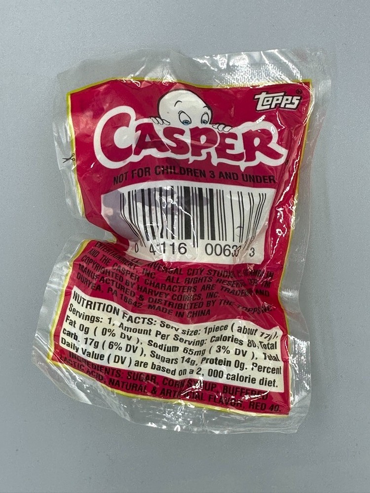 1995 TOPPS Candy Pop CASPER GHOST Sucker VINTAGE LOLLIPOP RING Container