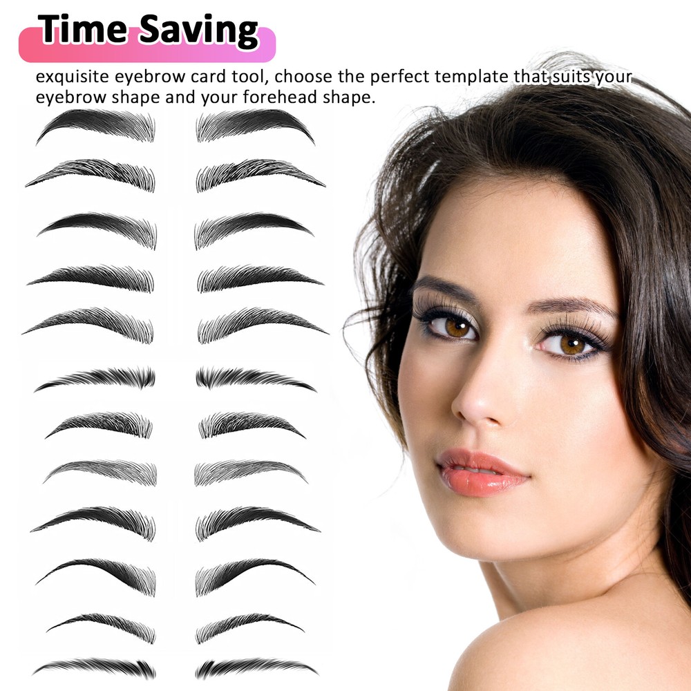 24PCS Eyebrow Stencils Shaper Grooming Kit Shaping Template Makeup Tool Reusable