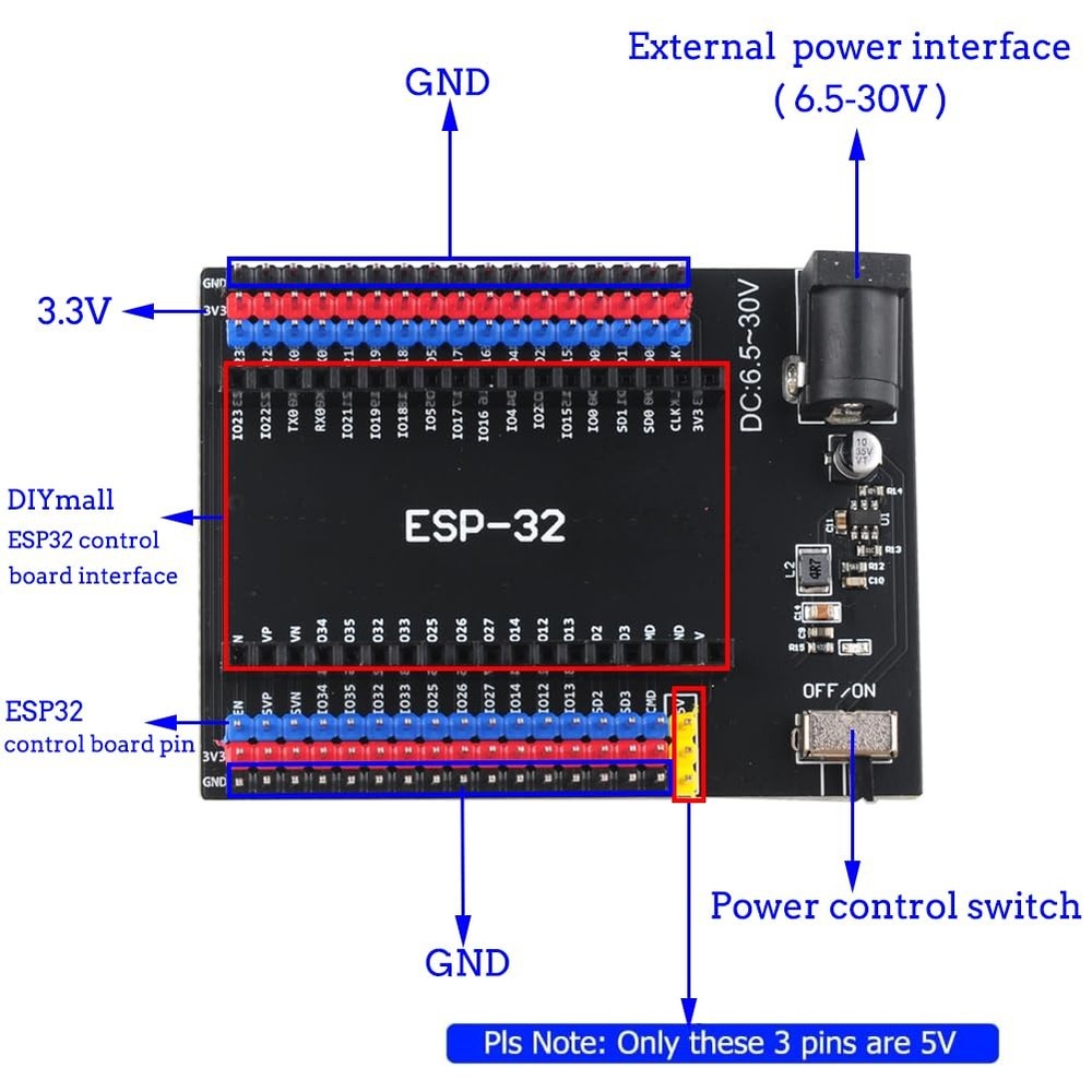 ESP32-S3 Development Board 36Pins WiFi BT Dev Module CP2102 Arduino Compatible