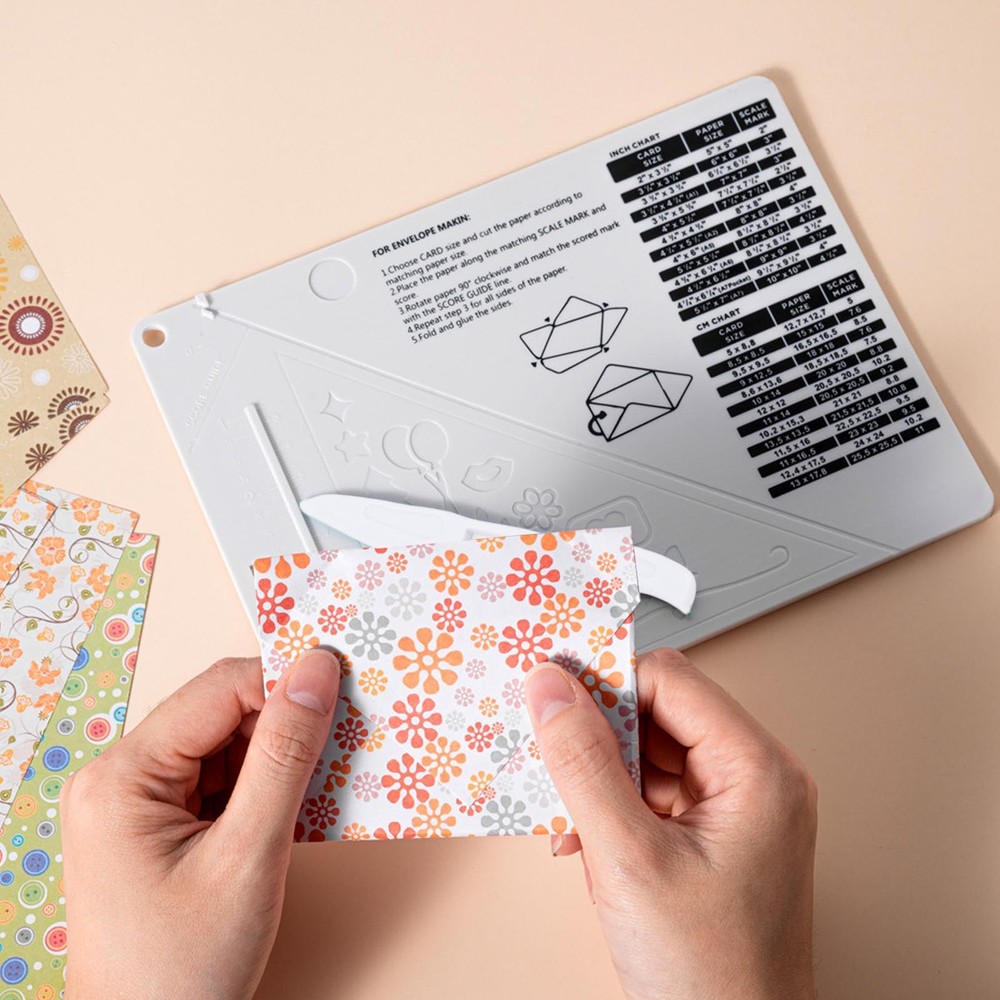 Mini Scoring Board And Bone Folder Set Scrapbooking Embossing Craft Tool