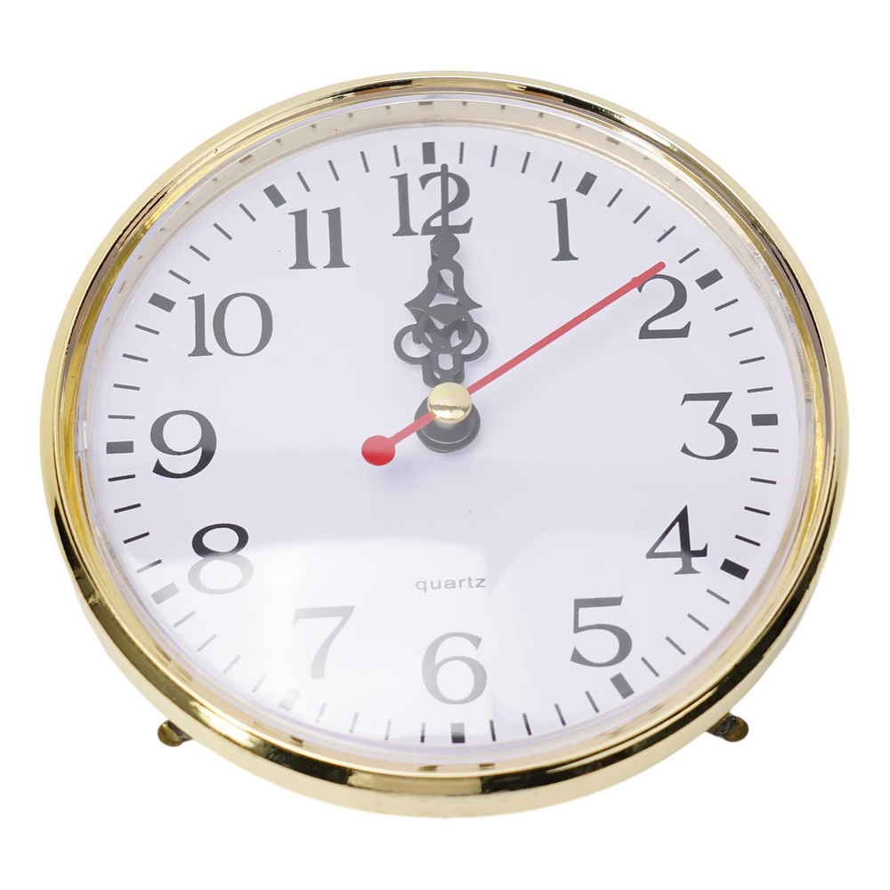 Arab Numerals Quartz Clock Insert Replacement Gold Trim Multiple Sizes