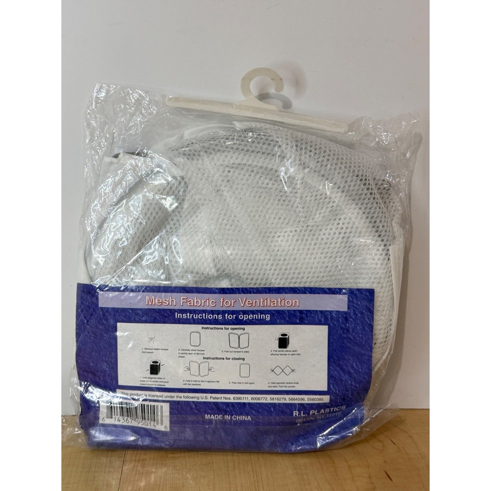 Jumbo Easy Open Pop Up Laundry Hamper Extra Large White Mesh Side Pocket