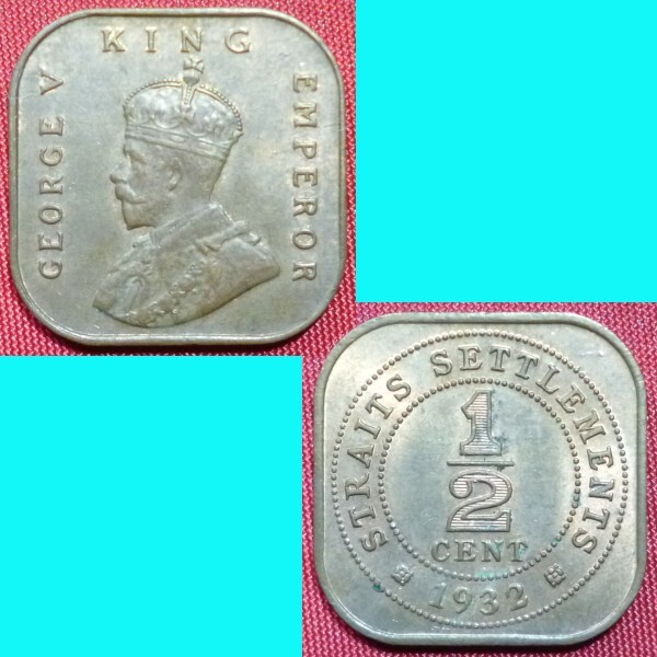 Straits Settlements 1/2 Half Cent 1932 KM# 37
