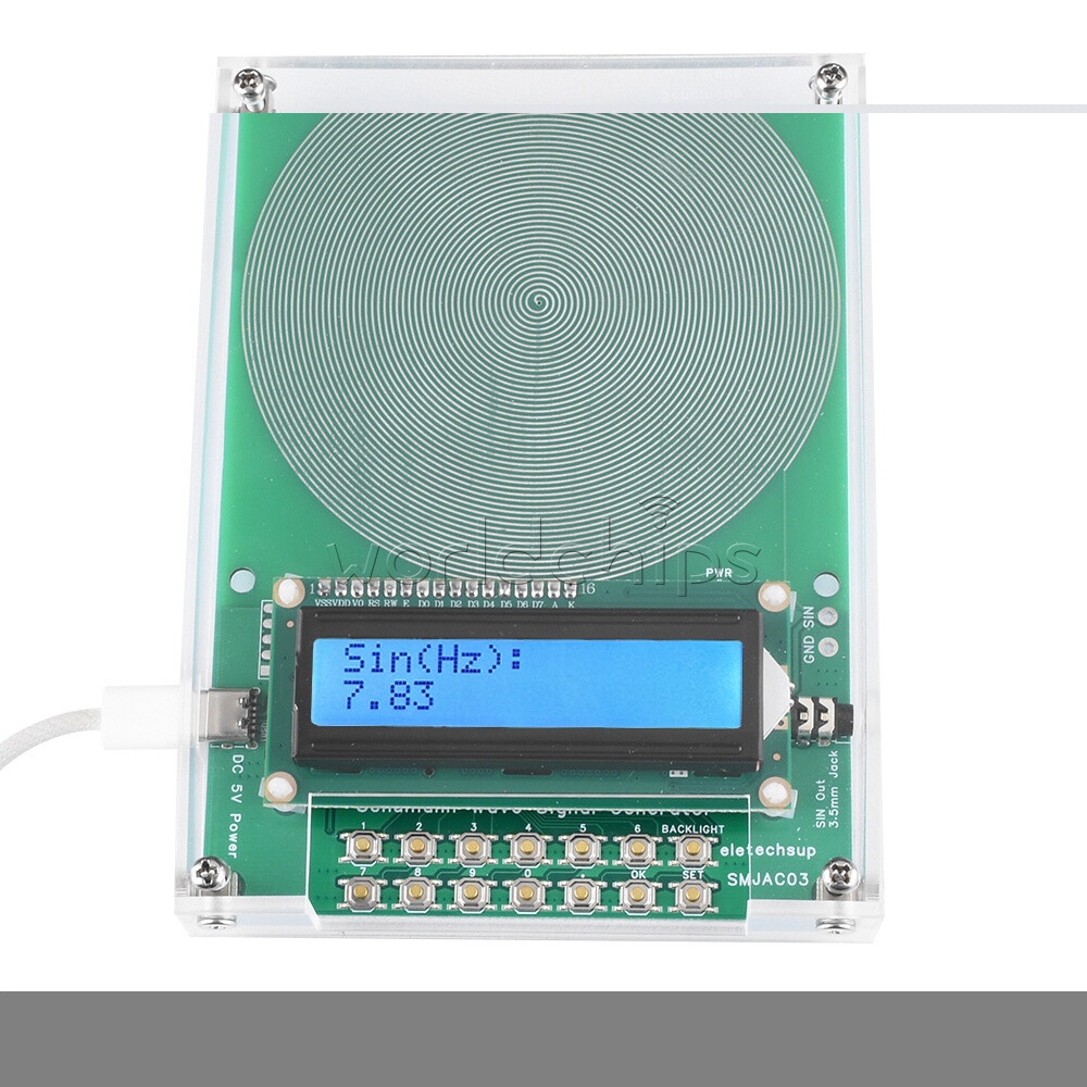 Schumann Wave Generator Pulse Sine Frequency + 3.5MM Audio Output Connector+Case