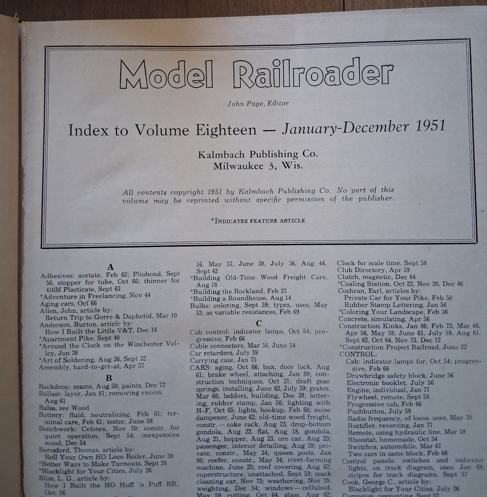 Model Railroader Vol. 18 from 1951