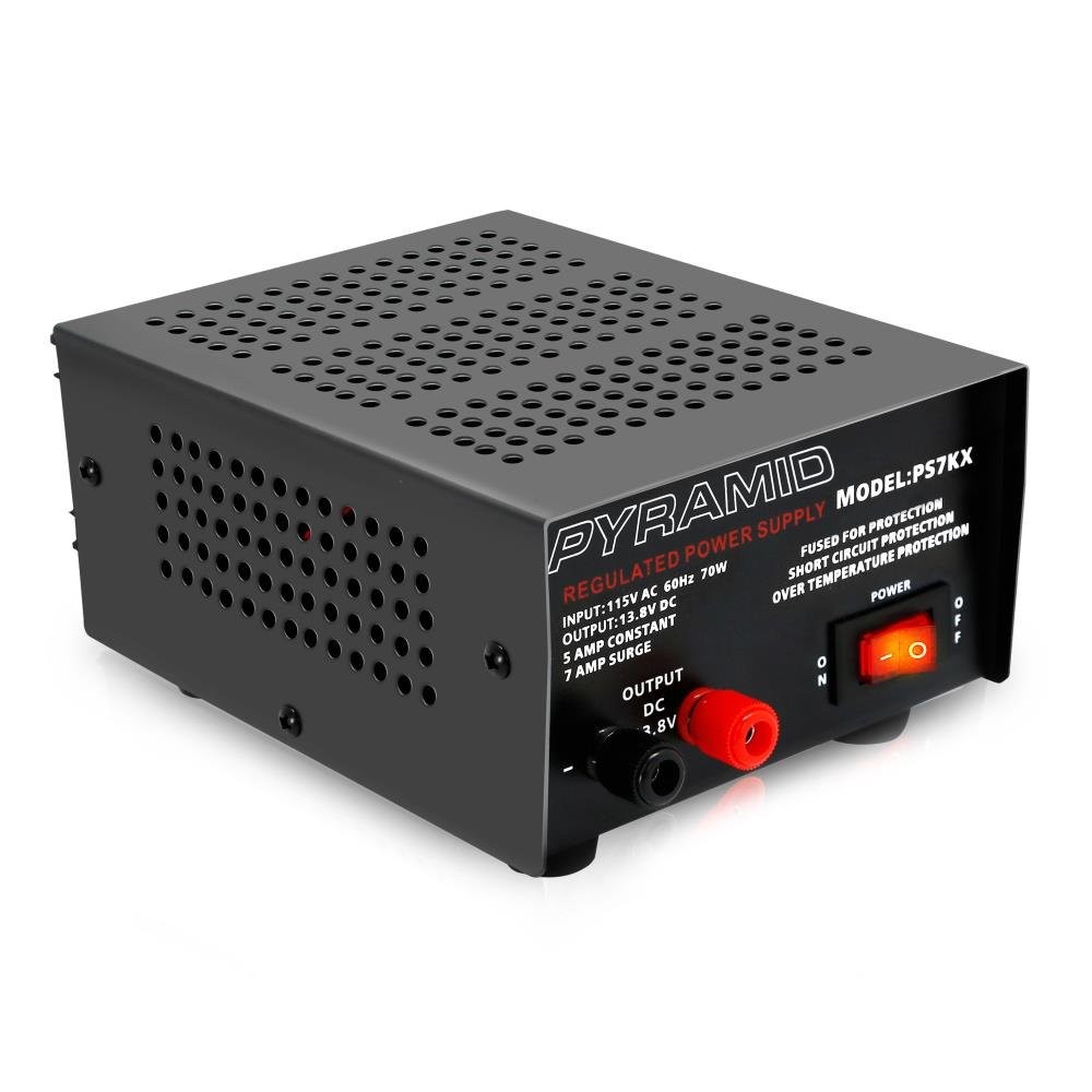 Pyramid Universal Compact Bench Power Supply - 5 Amp Linear Regulated BLACK