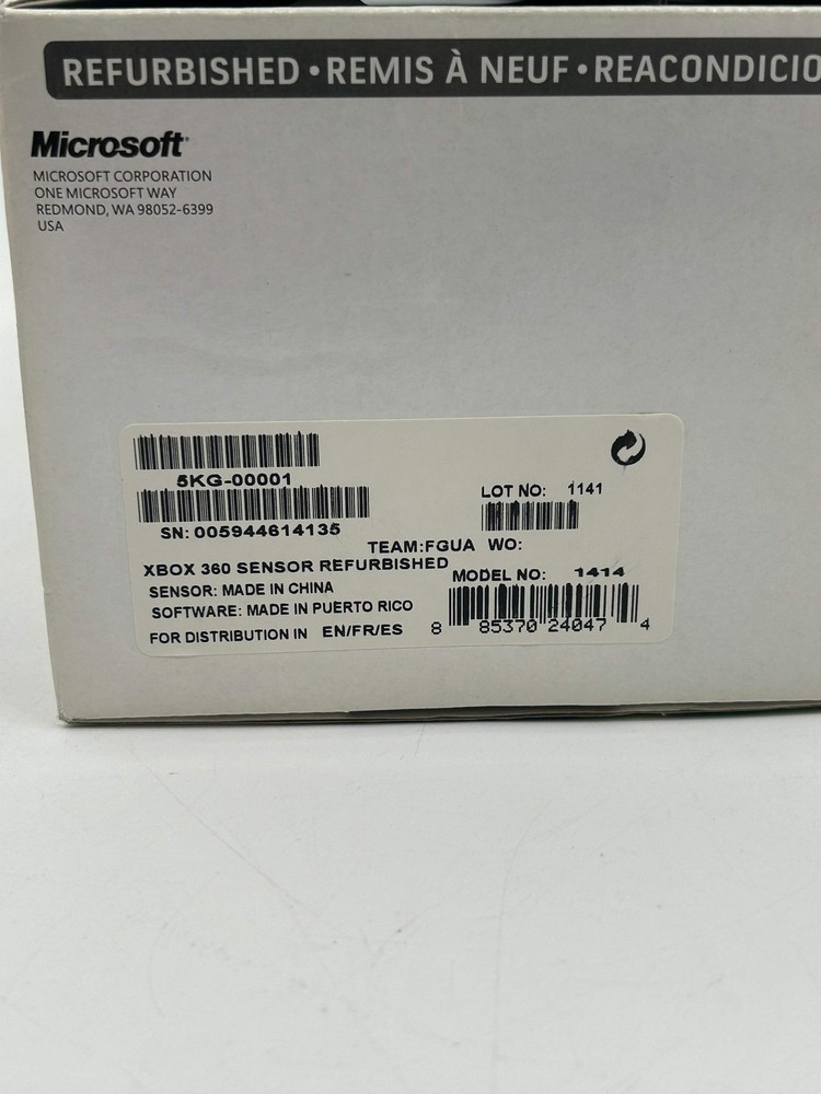 Microsoft Xbox 360 Kinect Sensor Black Video Game Motion Camera - New Open Box
