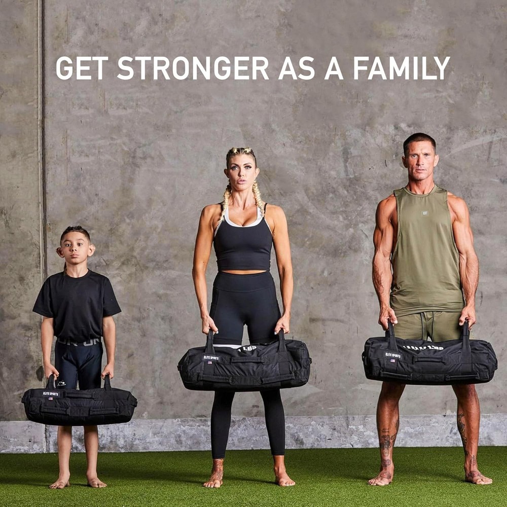 Elite Workout Sandbag 50-75 lbs for Strength Training – Multiple Handle Design