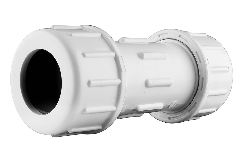 Schedule 40 PVC Compression Coupling 3/4 in in, White