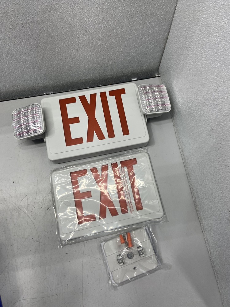 Unbranded Combination Red Exit/Lighting Unit LED4SPRC