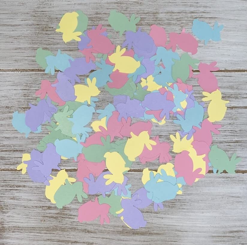Pastel Bunny Confetti - Spring Easter decorations Bunny Cut outs