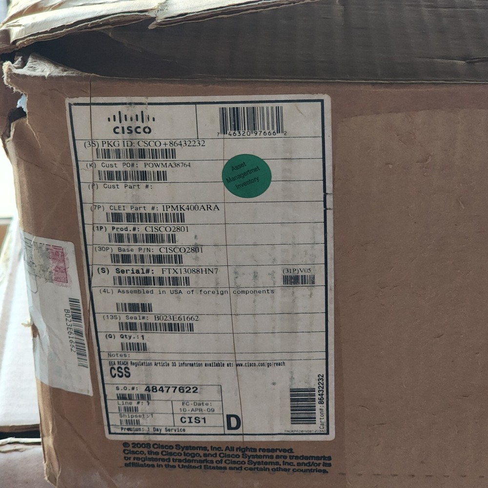 CISCO 2801 Series Integrated Services Router.NEW Open Box
