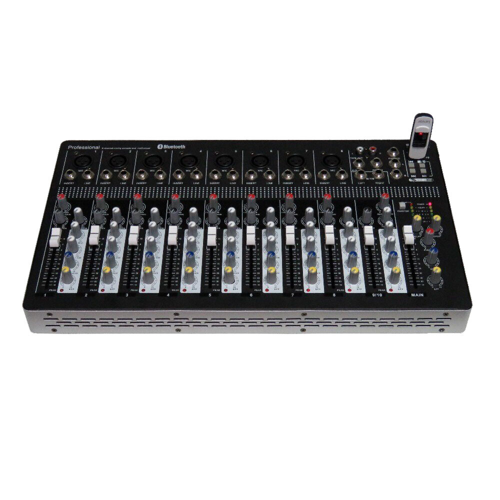 10 Channel Audio Sound Mixer Function Recording Mixing Console Effects USB Mix