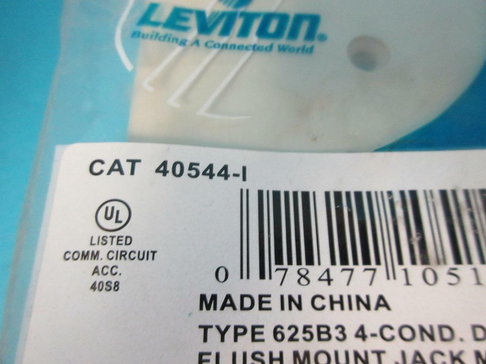 9 LEVITON TYPE 625B3 DUPLEX FLUSH MOUNT NT JACK 40544-I LIGHT IVORY WALL PLATE