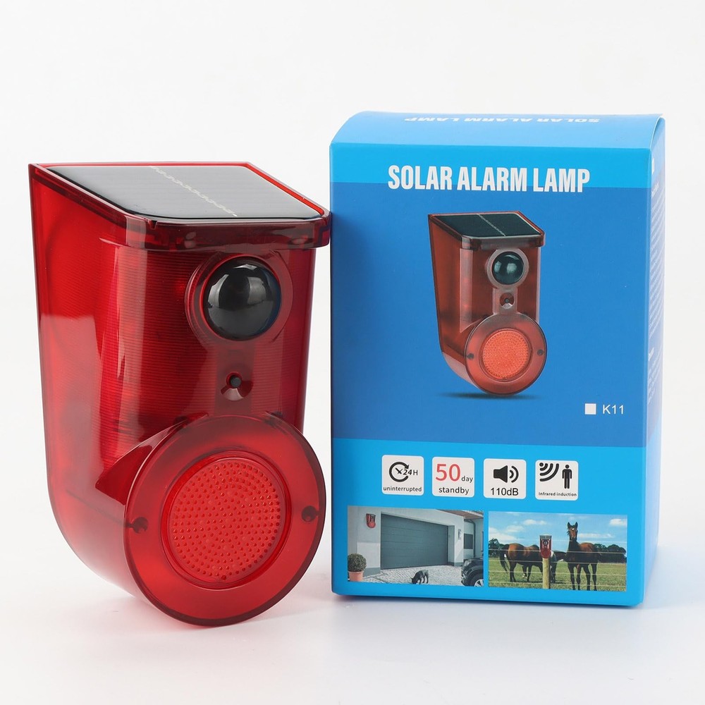 Solar Motion Sensor Alarm Device - Waterproof, Multi-Mode, Wide-Angle Sensing...