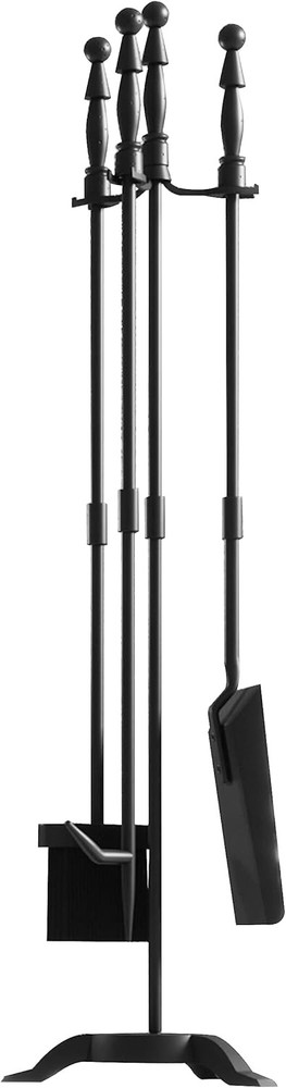 Fire Beauty Fireplace Tools Set 4 Pieces Black Wrought Iron Fire Tool Set for Ou